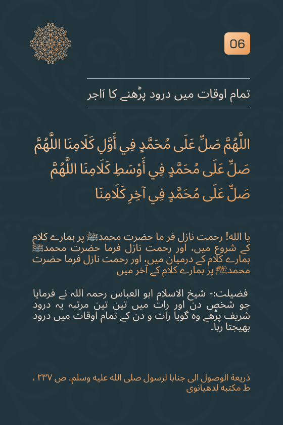 تمام اوقات میں درود پڑھنے کا&nbsp;ثواب